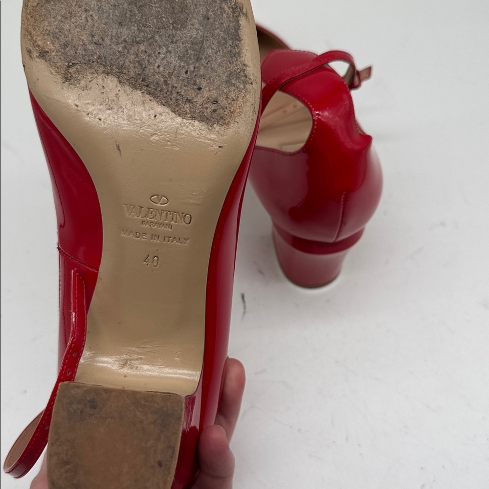 Valentino Tan Go red patent leather pumps 40 - Picture 5 of 6